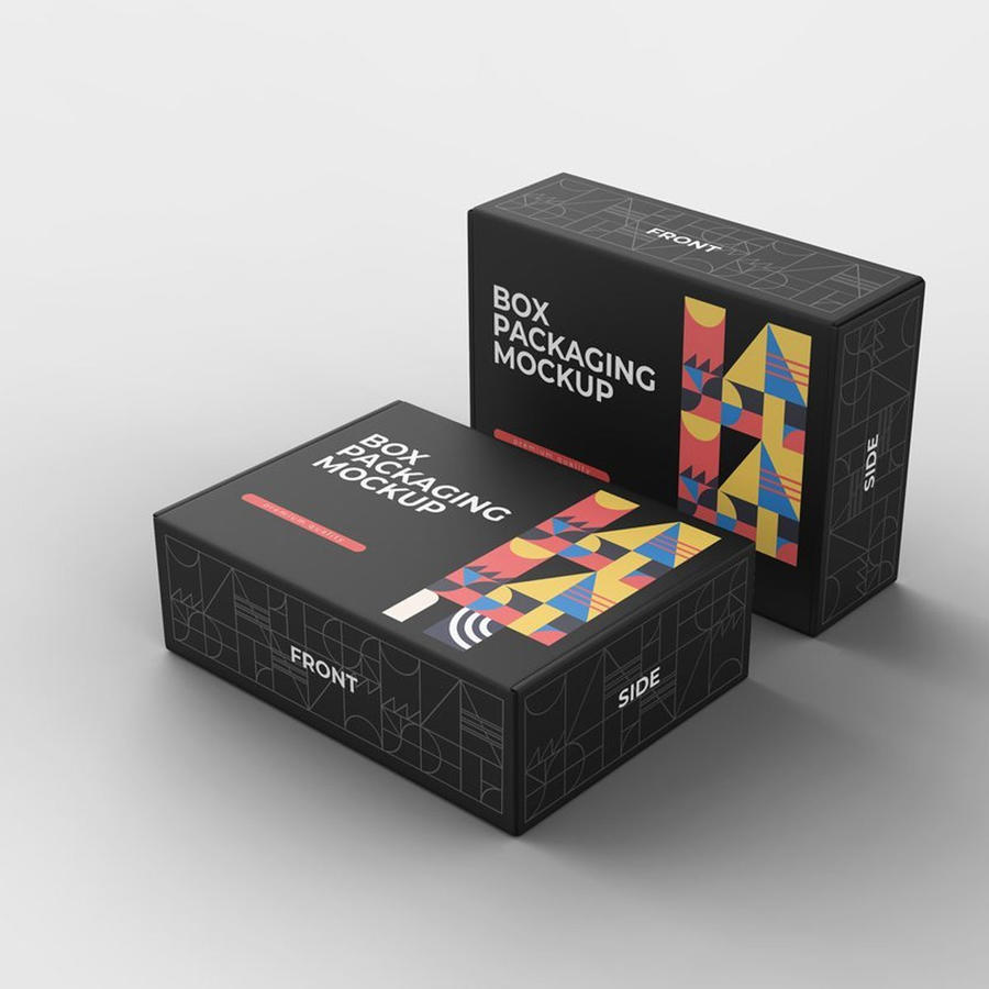 飞机盒纸盒贴图样机