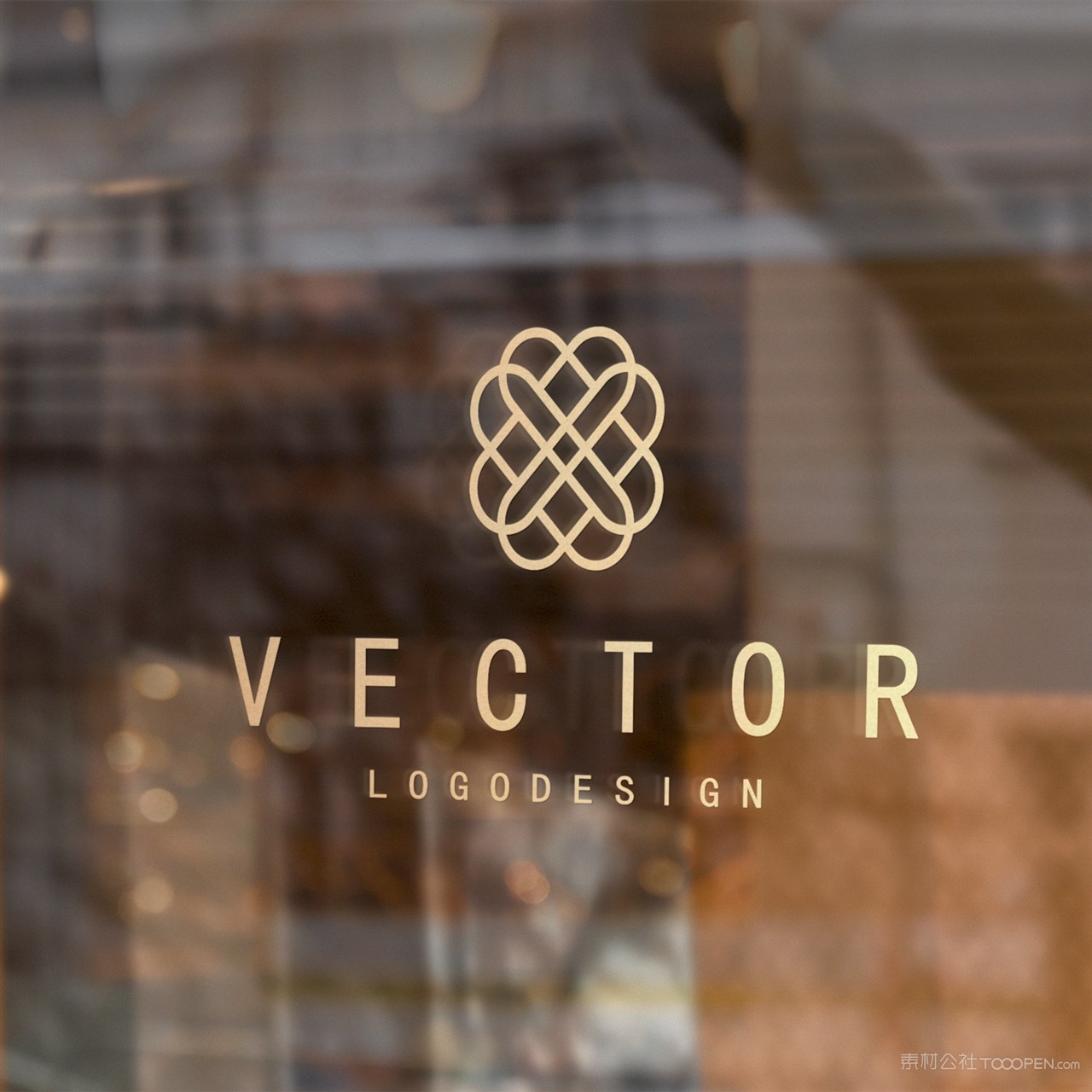 珠宝店玻璃上的logo贴图样机