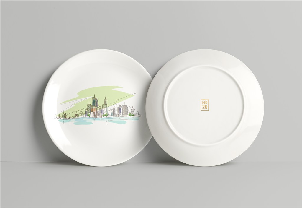 精美盘子LOGO样机