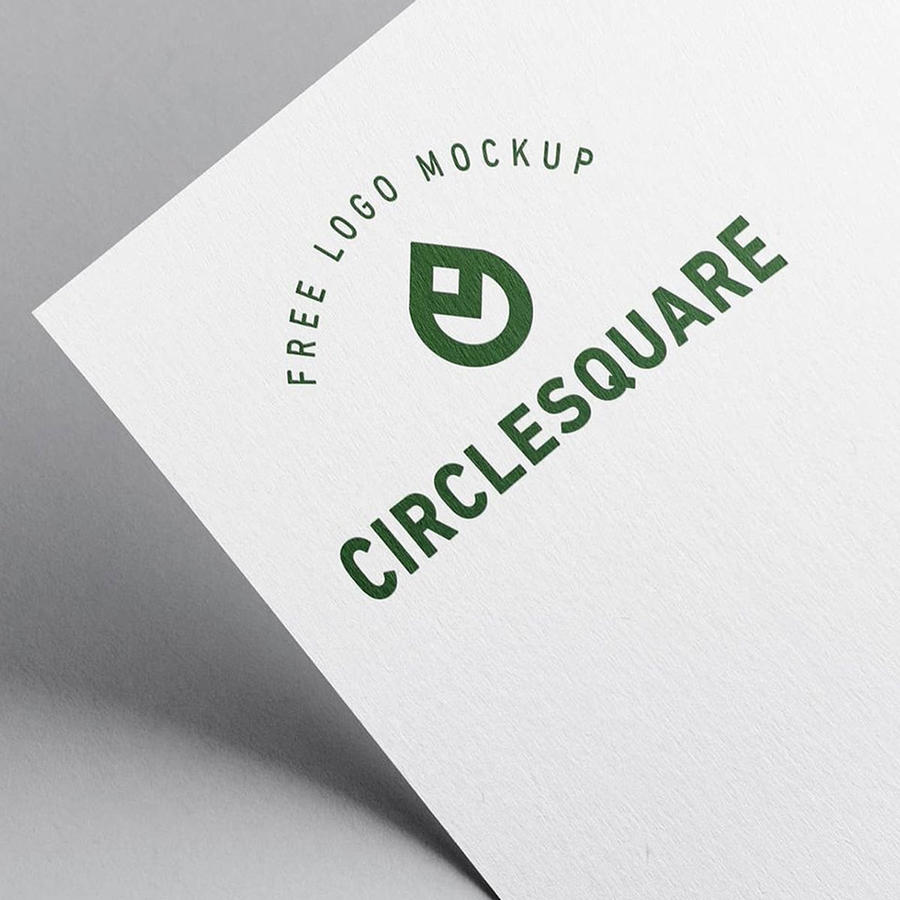 白色卡纸logo样机logo特写展示psd智能模板 (2)