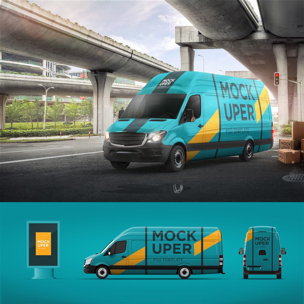 车体广告设计样机