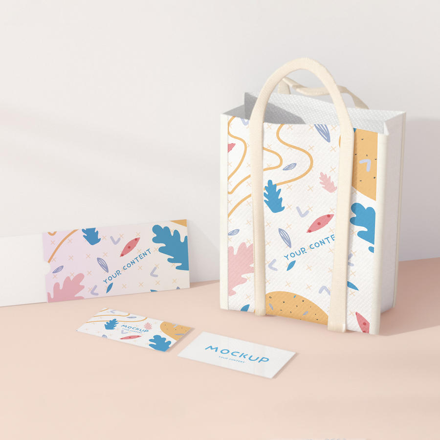 清爽手提袋办公文具企业vi样机