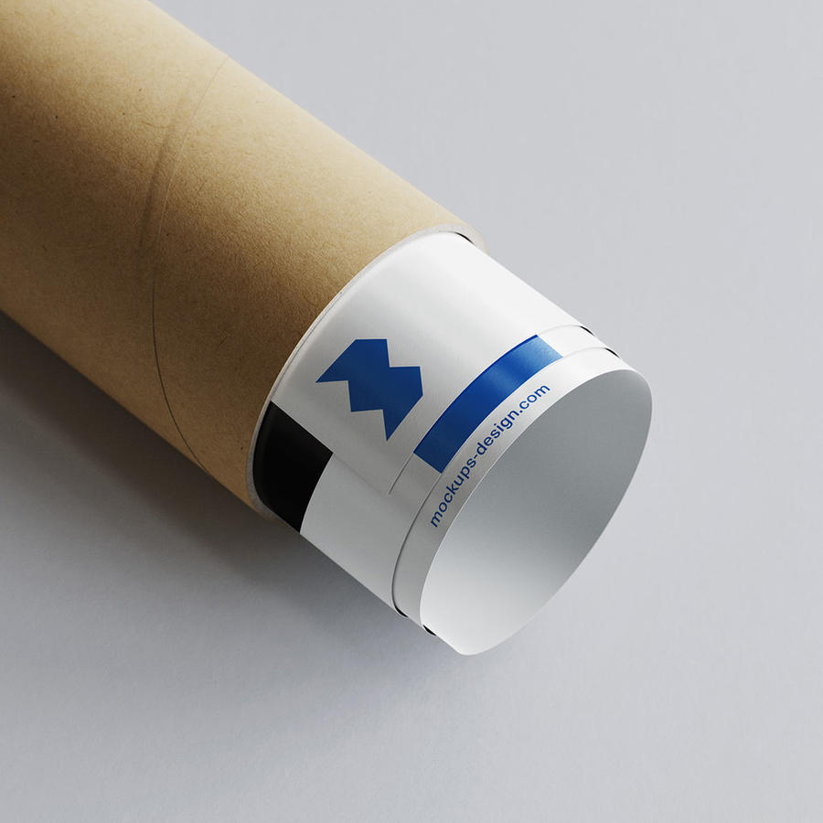 宣传单页和纸筒纸管贴图样机特写