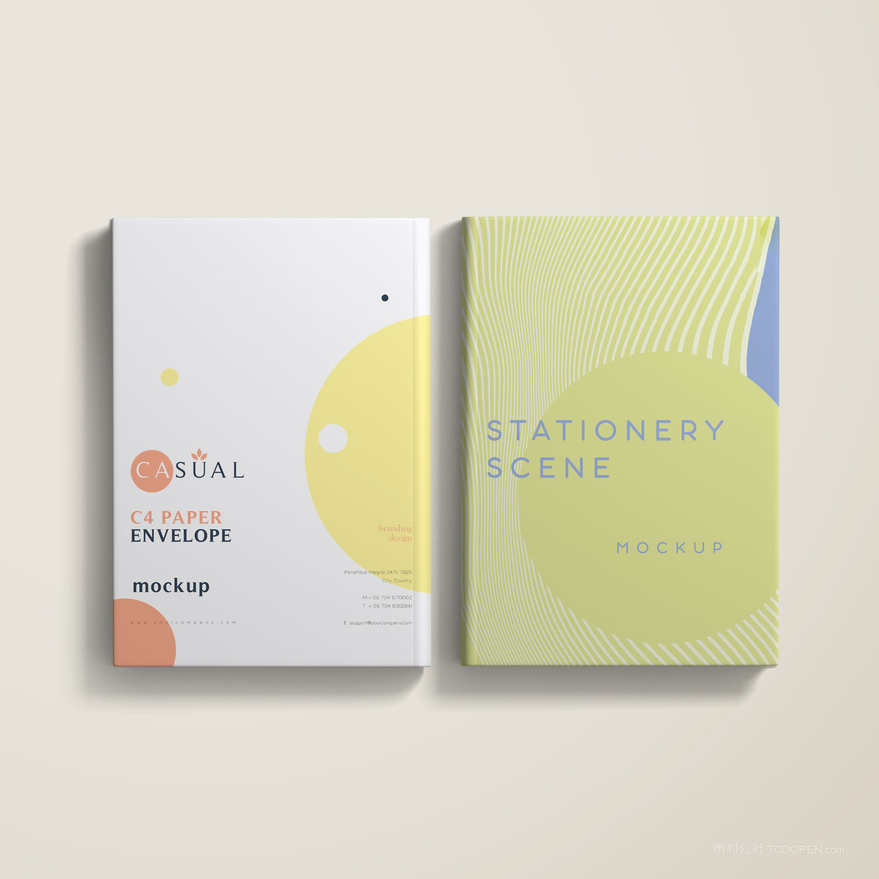 画册书本本子封面封底贴图样机