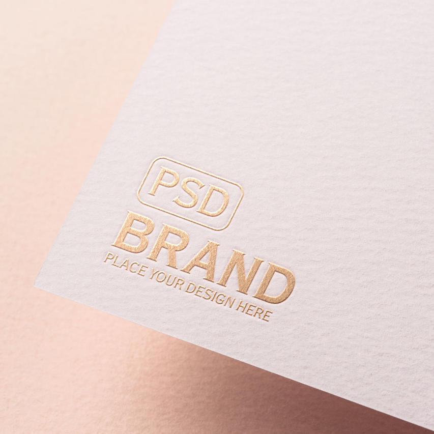 高档大气烫金logo样机 金色logo样机