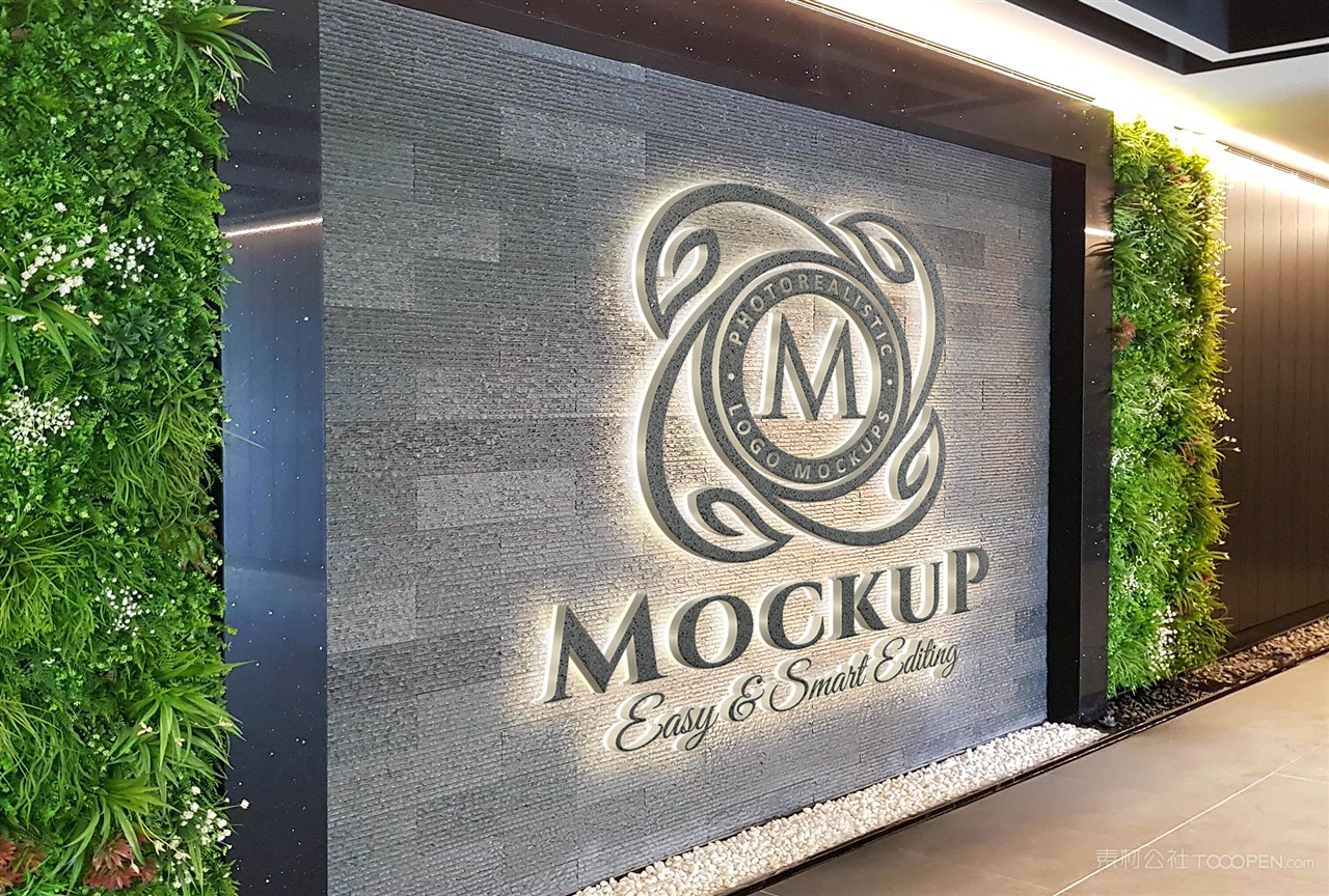 墙上的logo展示样机