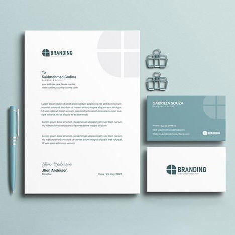 信纸笔名片VI样机模板