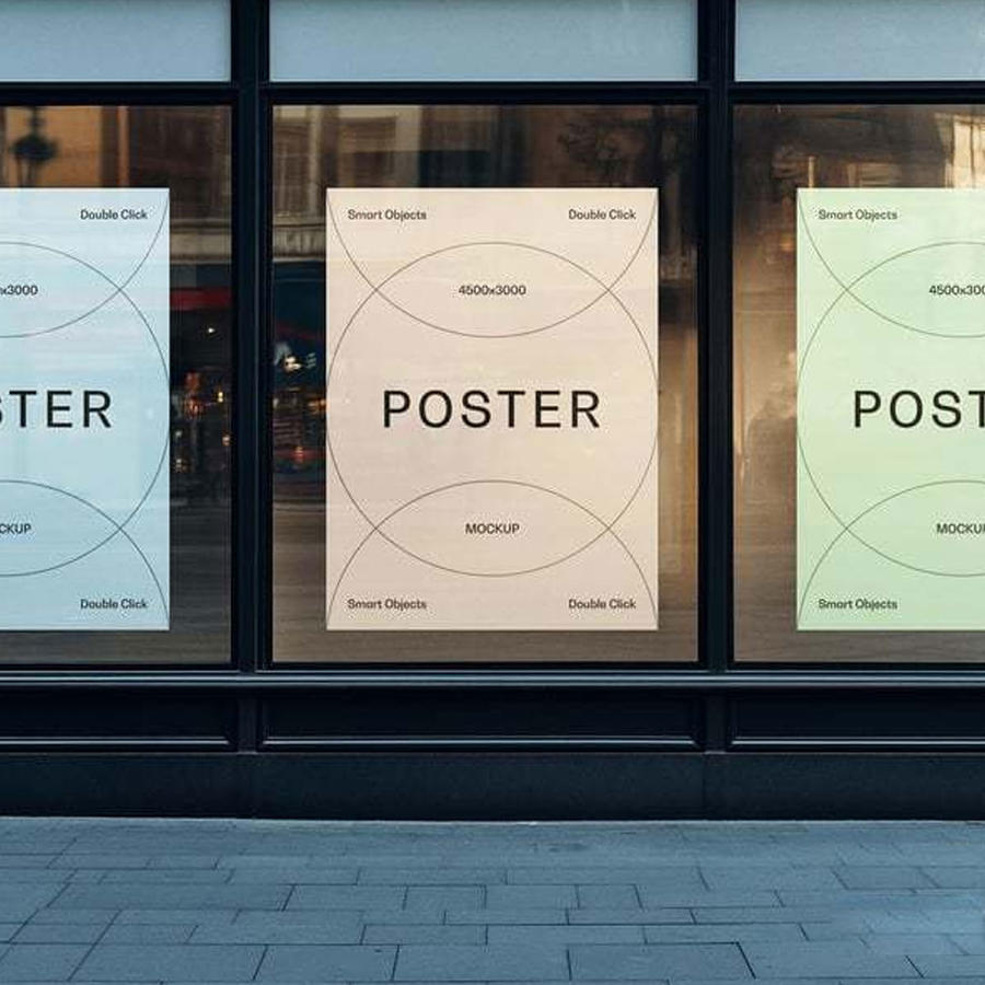 橱窗海报样机