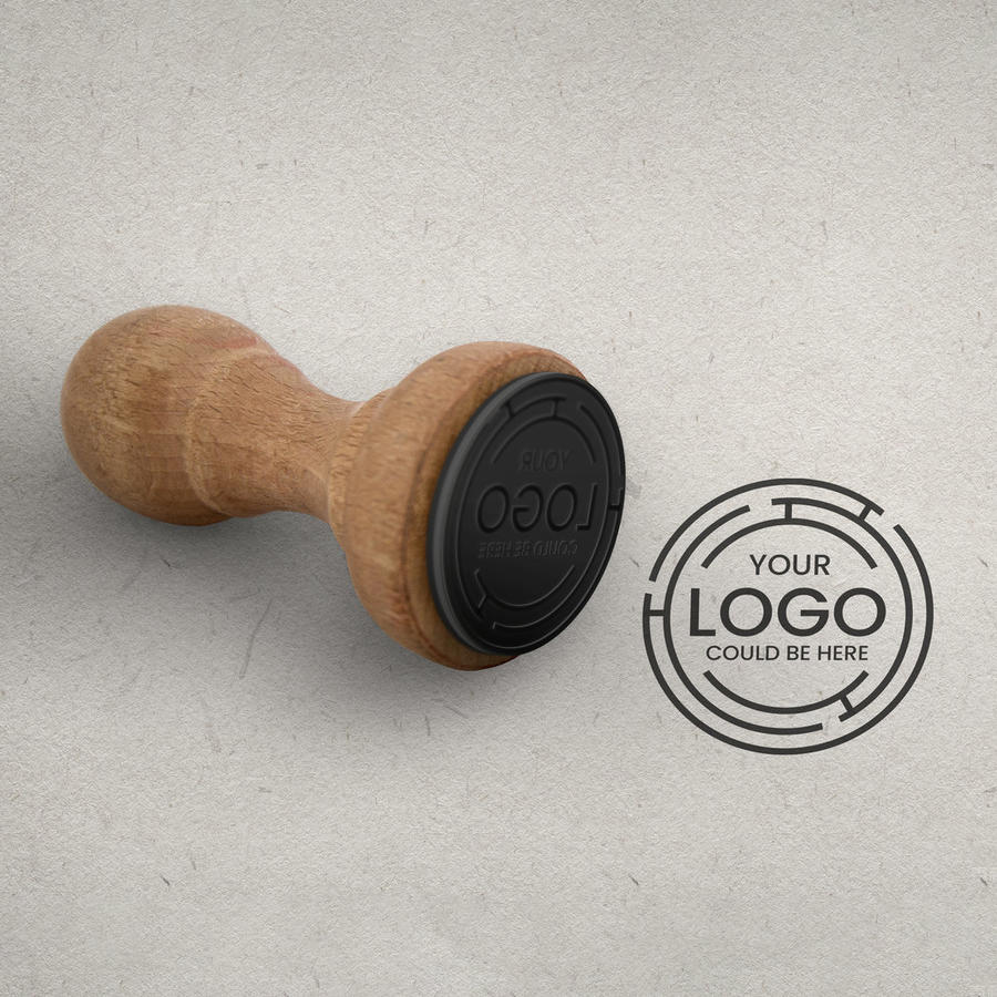 圆形印章logo贴图样机