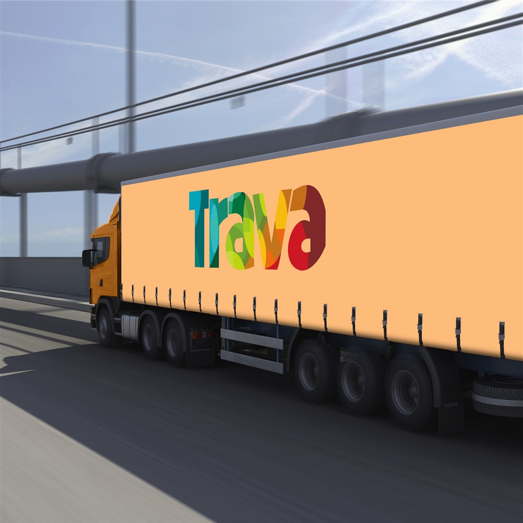 运输车大货车广告贴图样机