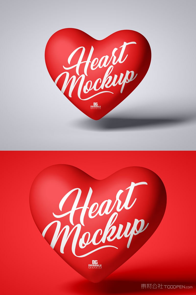 自由漂浮爱心样机