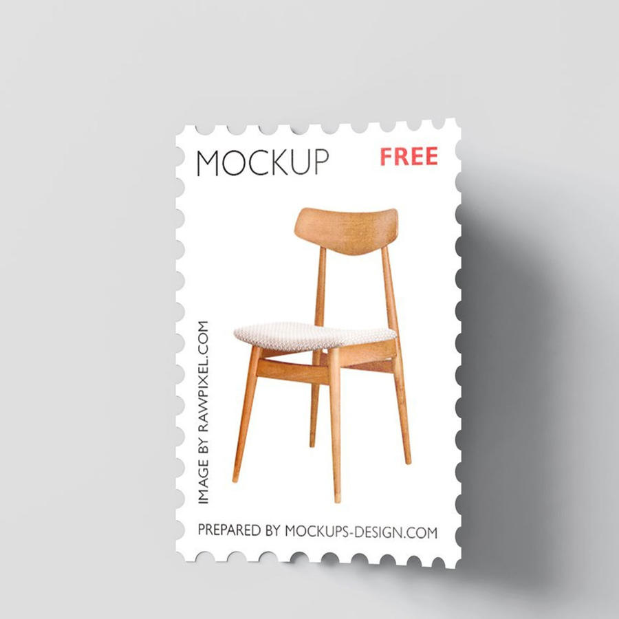 极简质感邮票设计展示样机