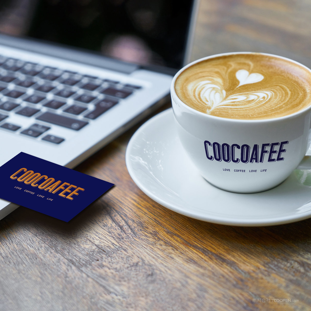 咖啡品牌vi咖啡杯名片贴图样机