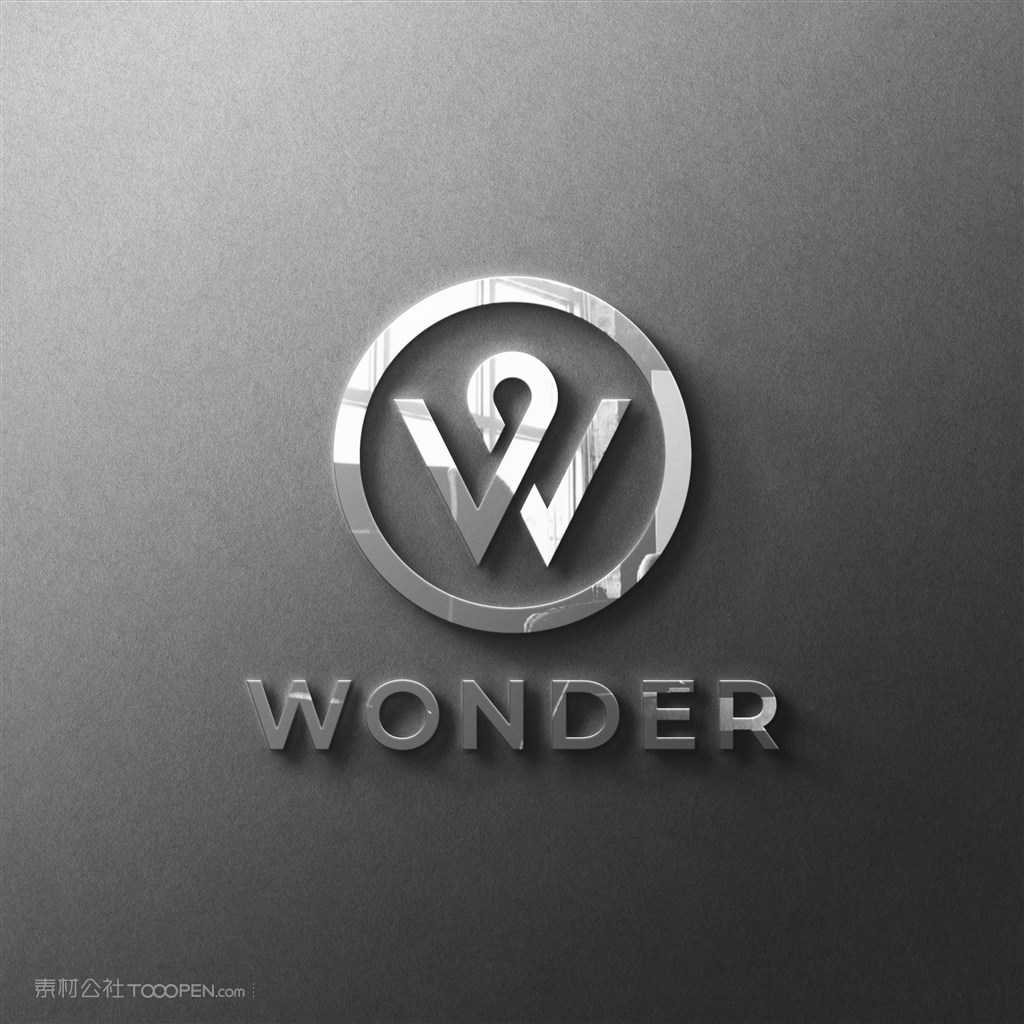 3d立体金属质感logo贴图样机