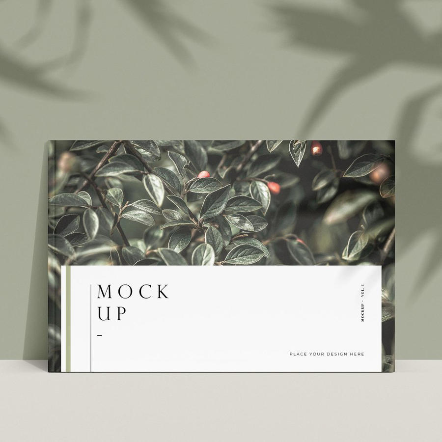 横板画册封面样机贴图