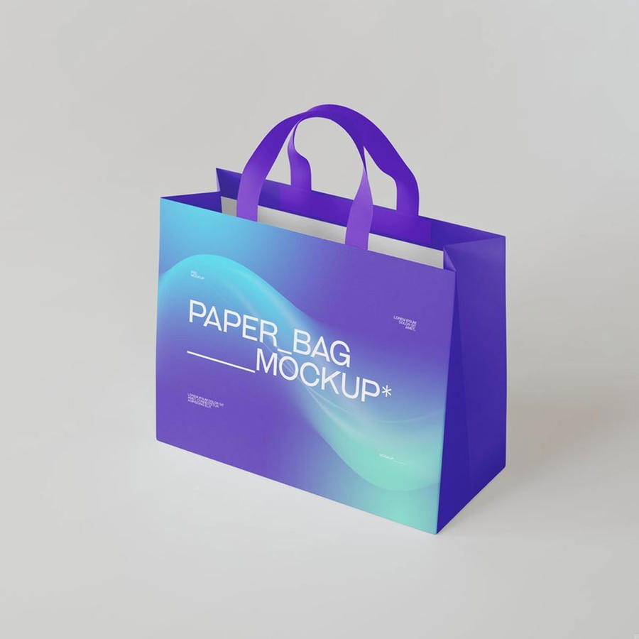 长方形纸袋购物袋样机