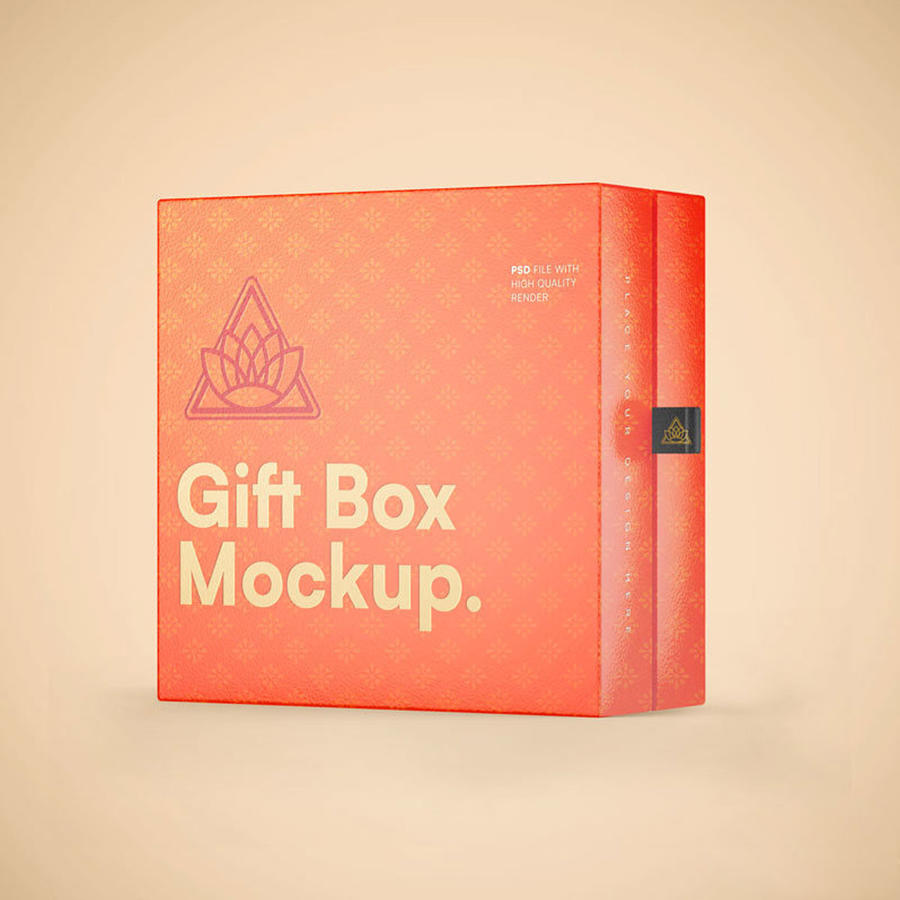 礼品包装纸盒样机psd素材包装盒盒子psd分层设计素材