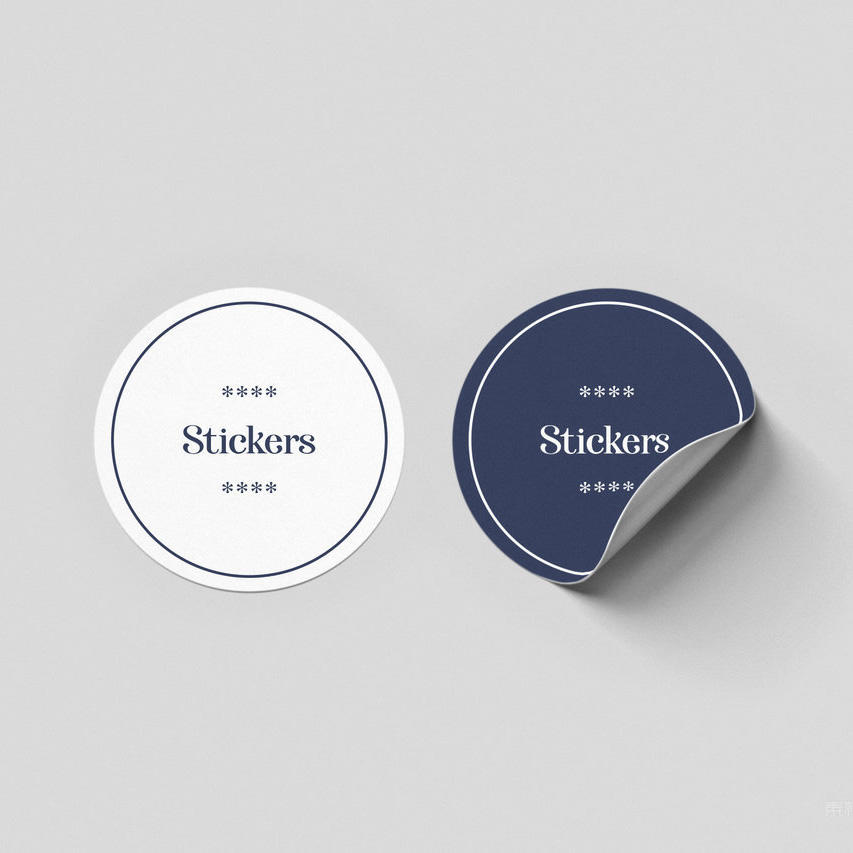 简约风格VI应用品牌圆形标贴不干胶贴样机