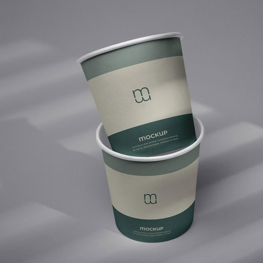 【1990期】光影场景一次性纸杯贴图样机 (4)