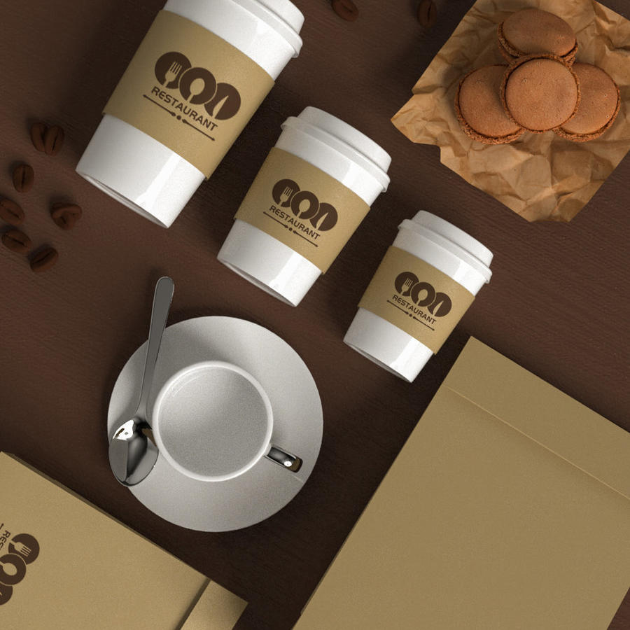 高端质感咖啡店咖啡vi样机