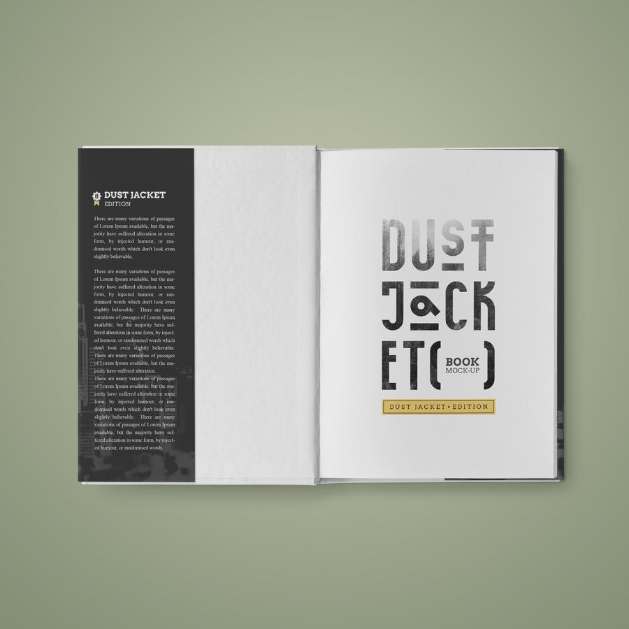 打开的精装书籍贴图样机