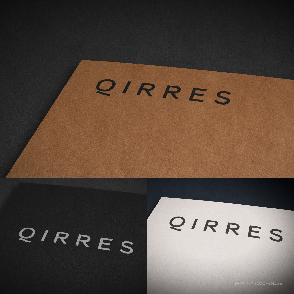 简约大气的牛皮纸上的logo样机