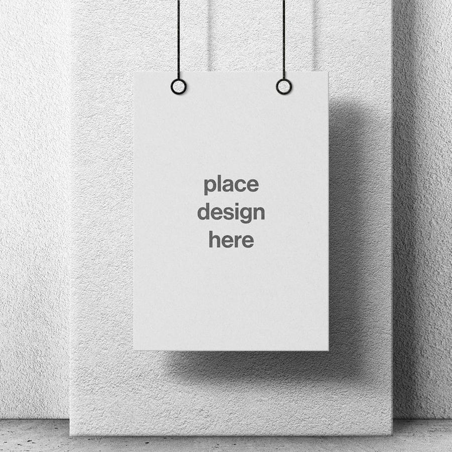 挂在墙上的海报样机