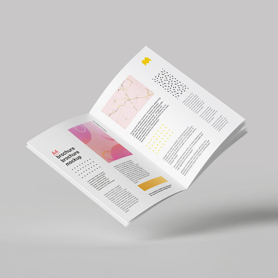 简约时尚画册展开样机场景素材