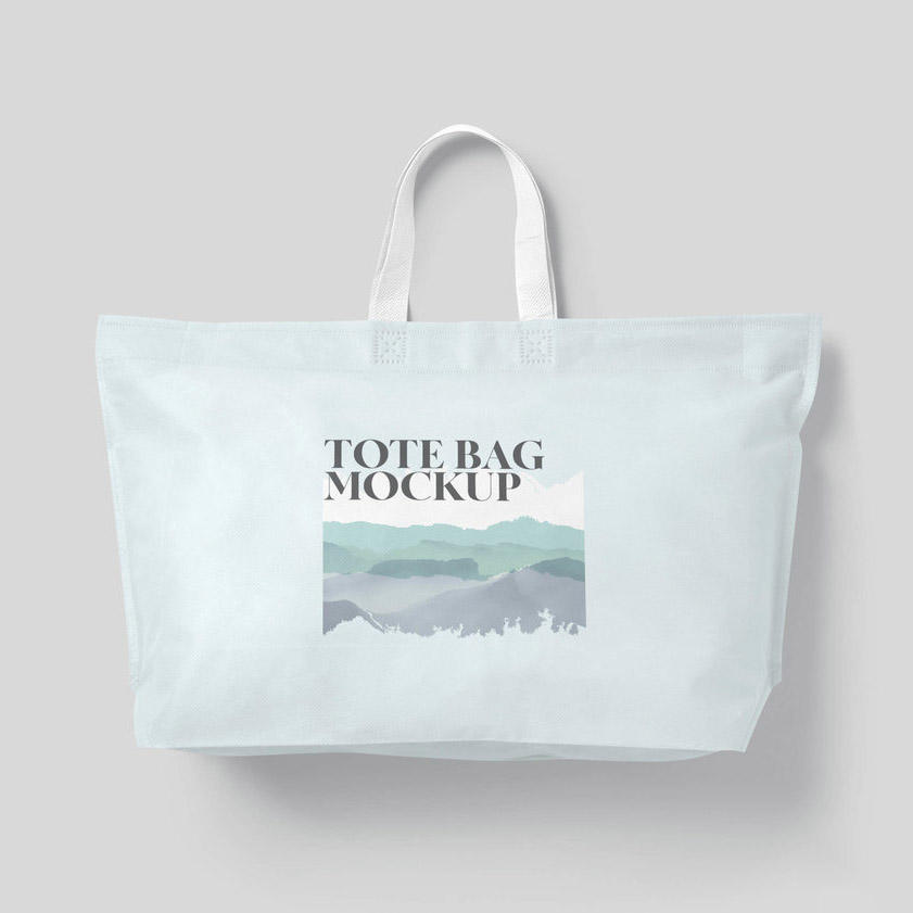 浅蓝色帆布手提袋样机