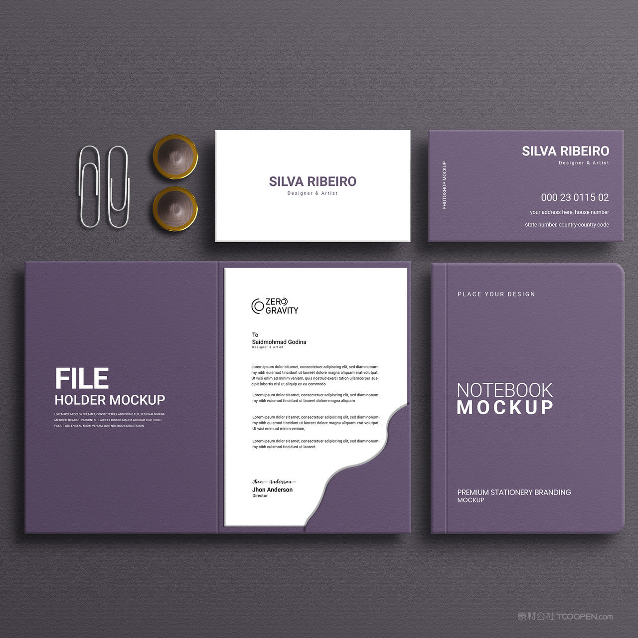 文件夹本子名片正反面vi贴图样机