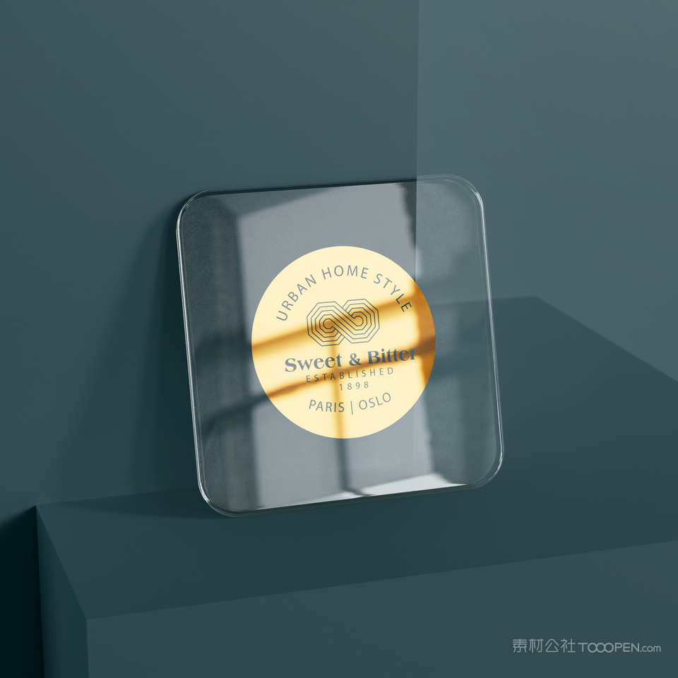 透明亚克力玻璃logo贴图样机