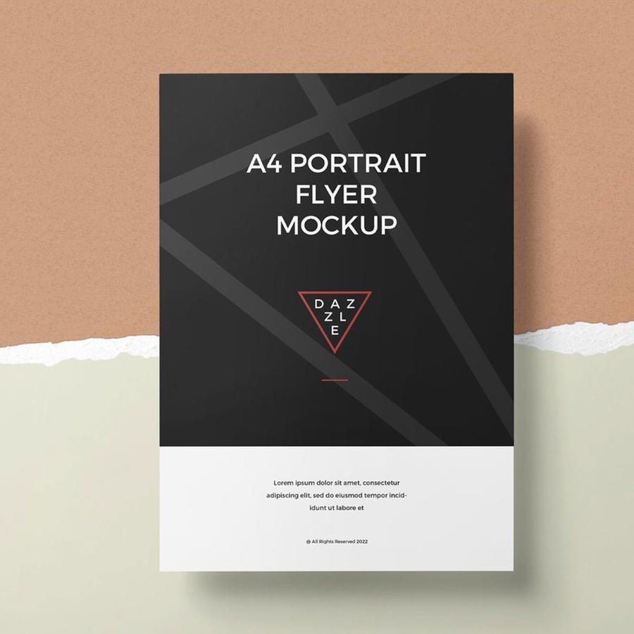 A4纸张传单海报样机
