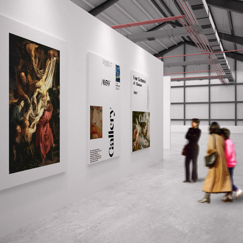 美术艺术展览馆画作展览展示海报样机