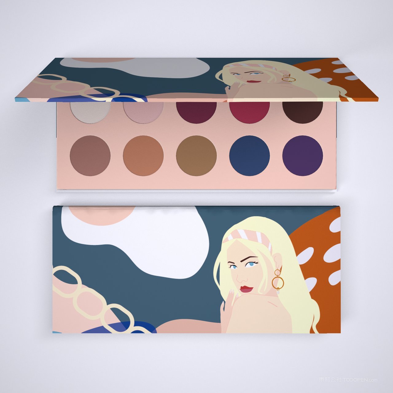 化妆品眼影盘卡通眼影盘样机 (2)