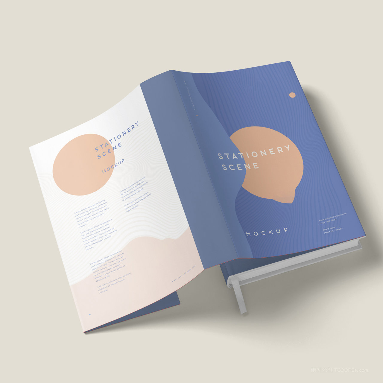 书籍画册封面封底贴图样机