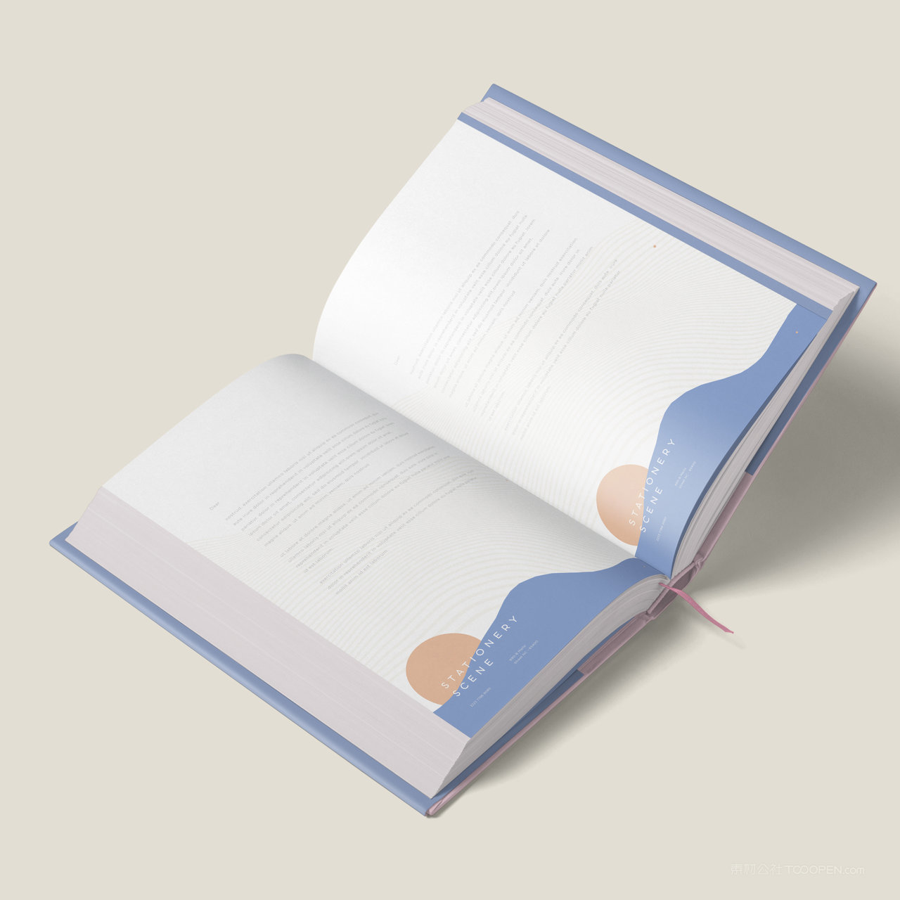 打开的本子画册书本贴图样机