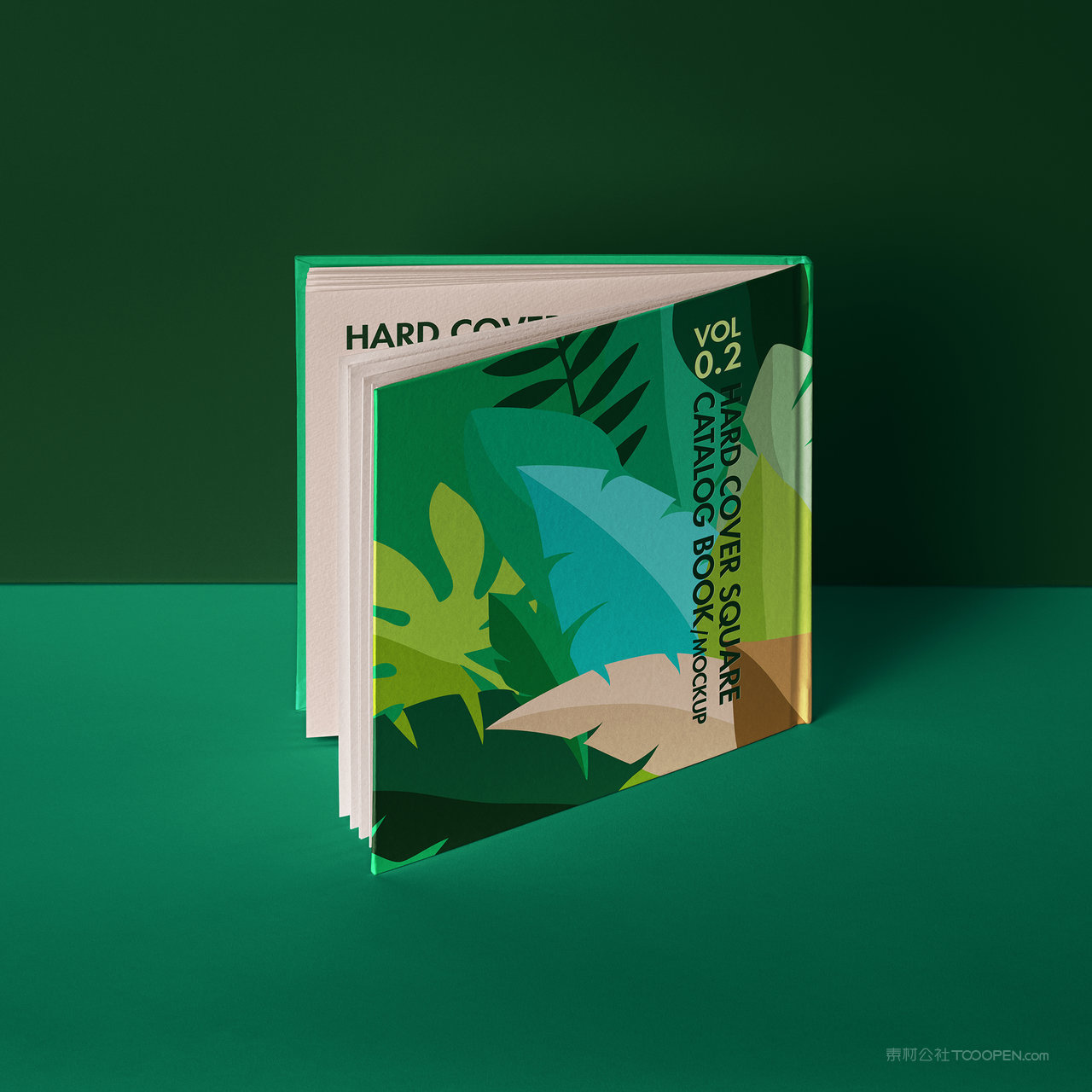 硬壳封面方形书籍画册贴图样机