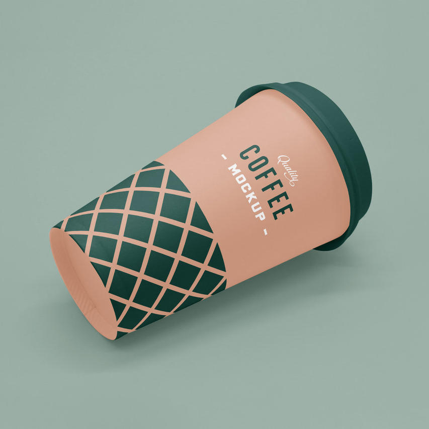 躺着的咖啡杯模型样机