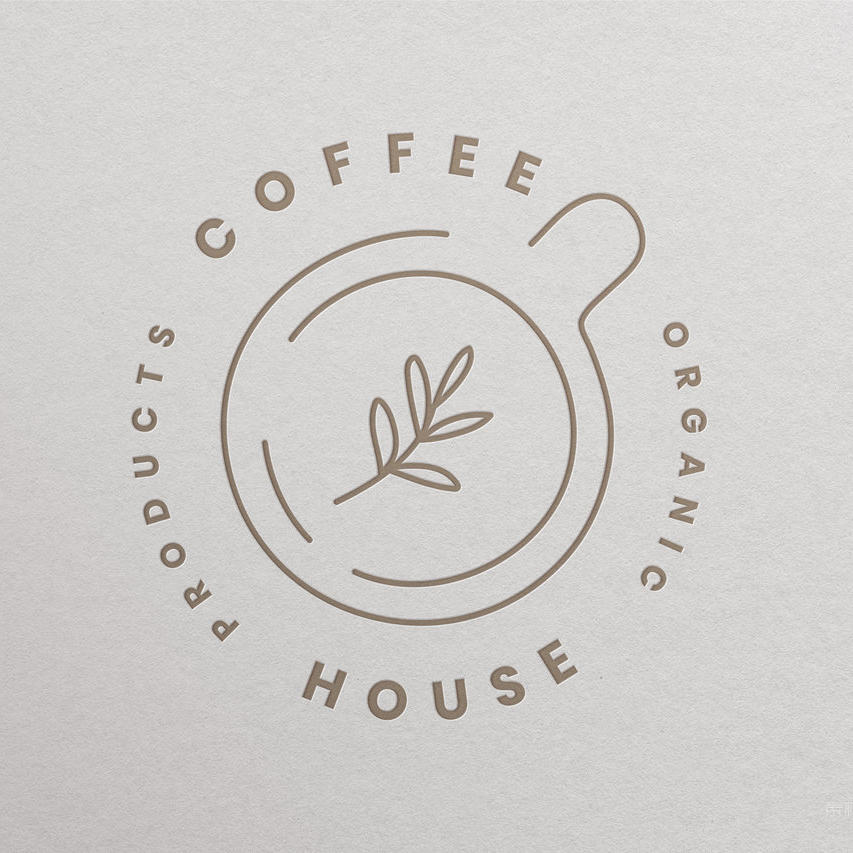 浅灰色纸张上的凹印logo样机