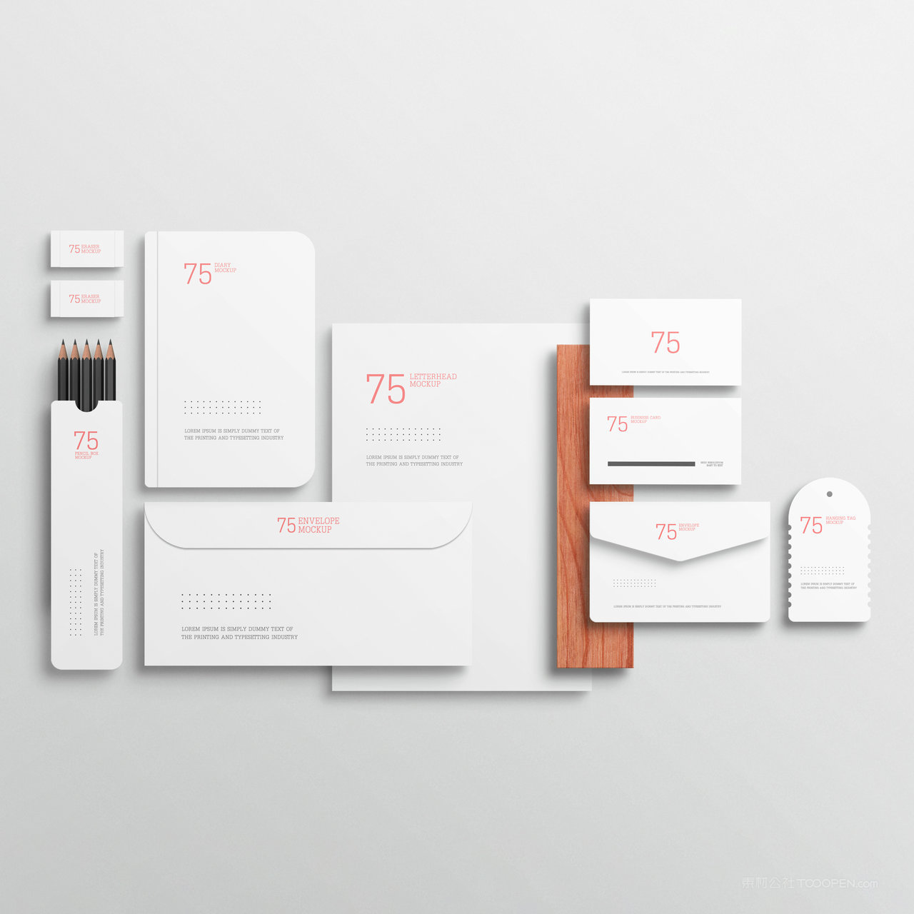 极简vi名片信封文档贴图样机