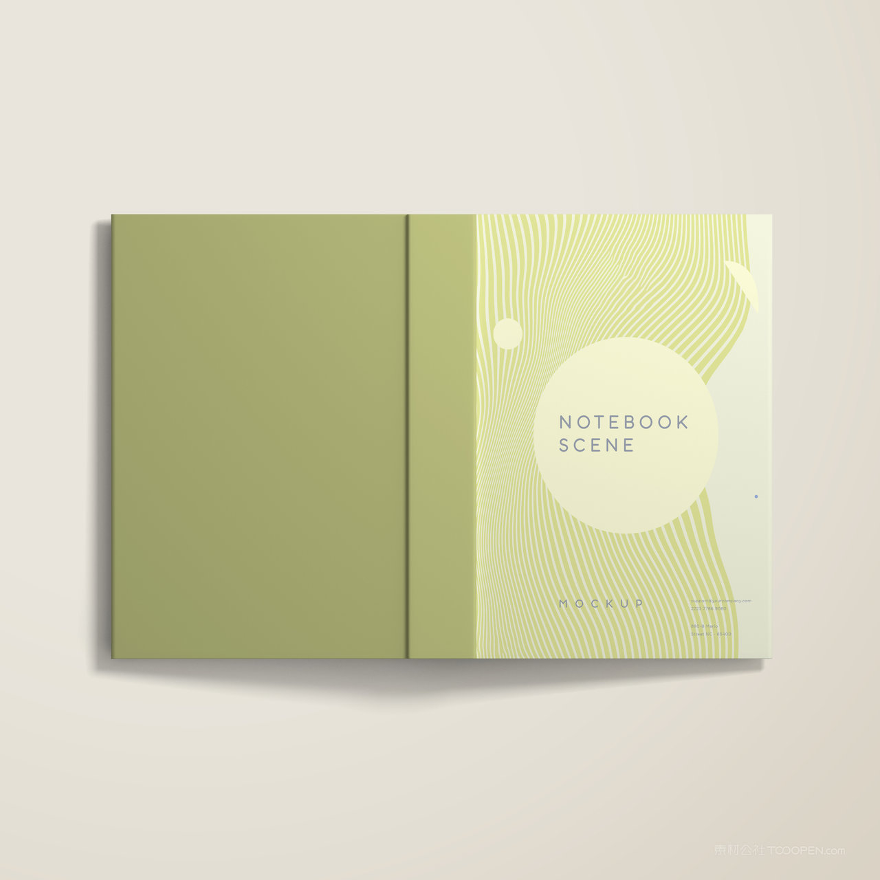 硬壳书本画册封面封底贴图样机