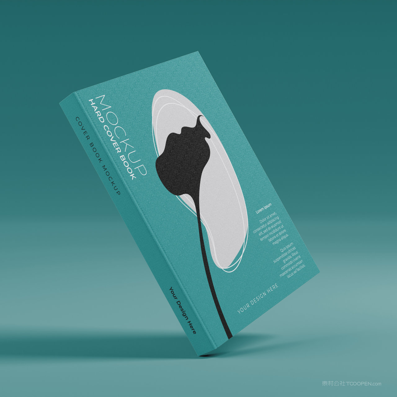 悬浮的画册书本封面设计样机