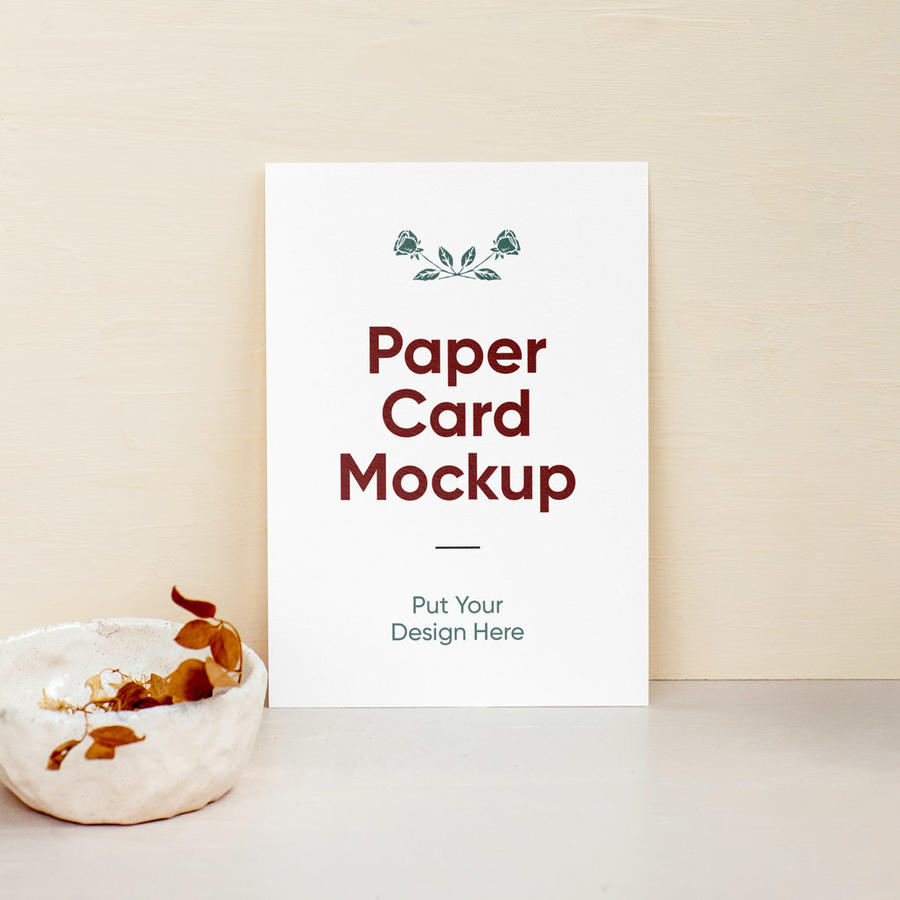 简约背景墙A4纸PSD样机