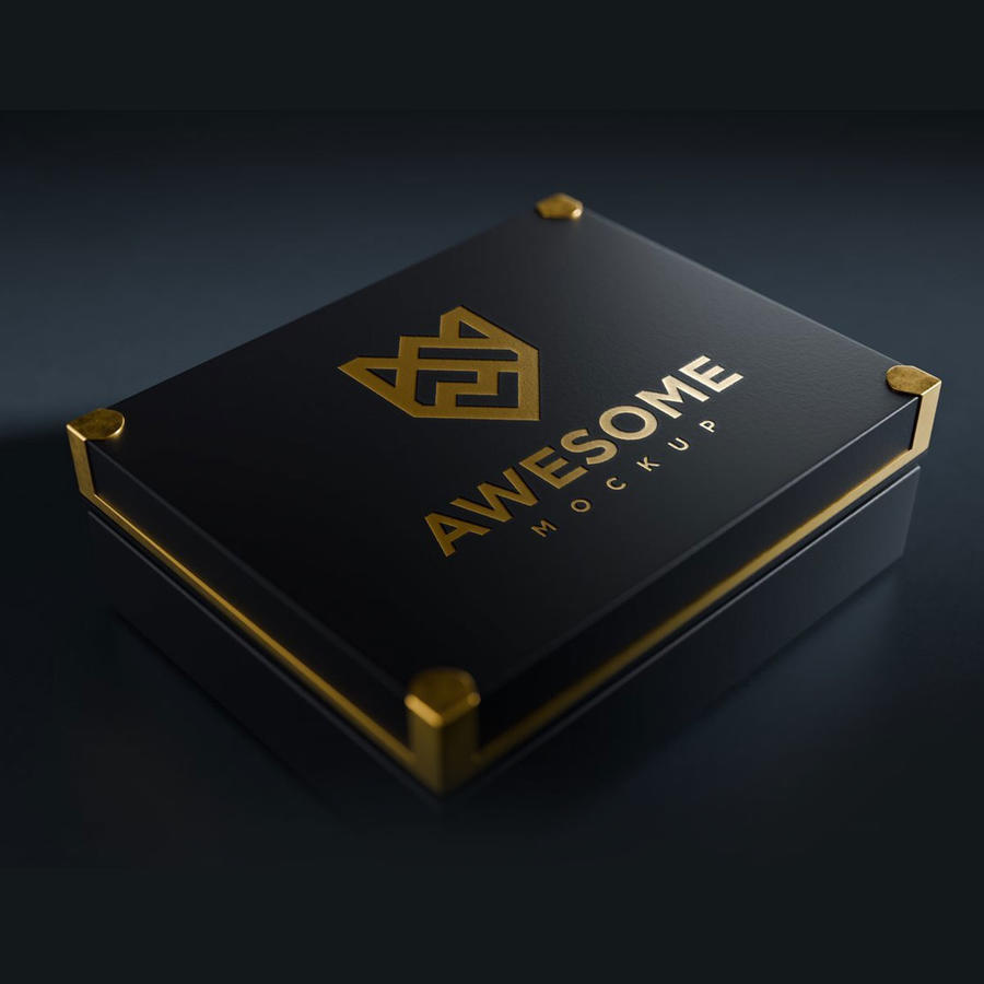 珠宝盒标志logo样机