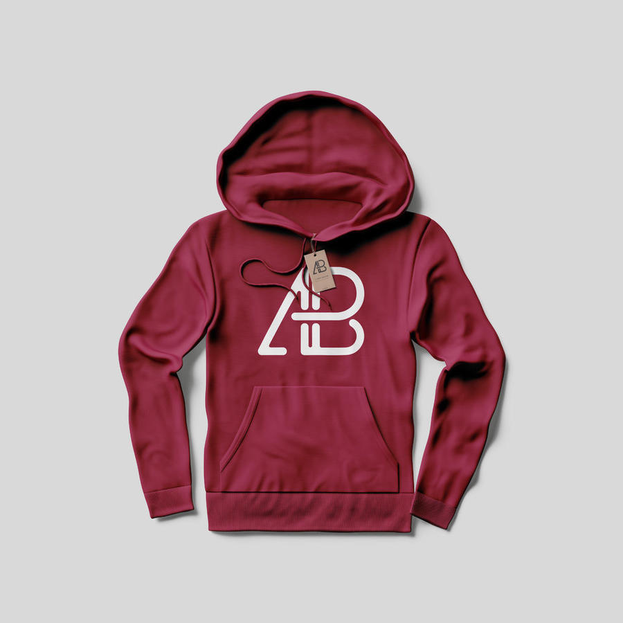 带标签样机的连帽衫卫衣样机颜色替换