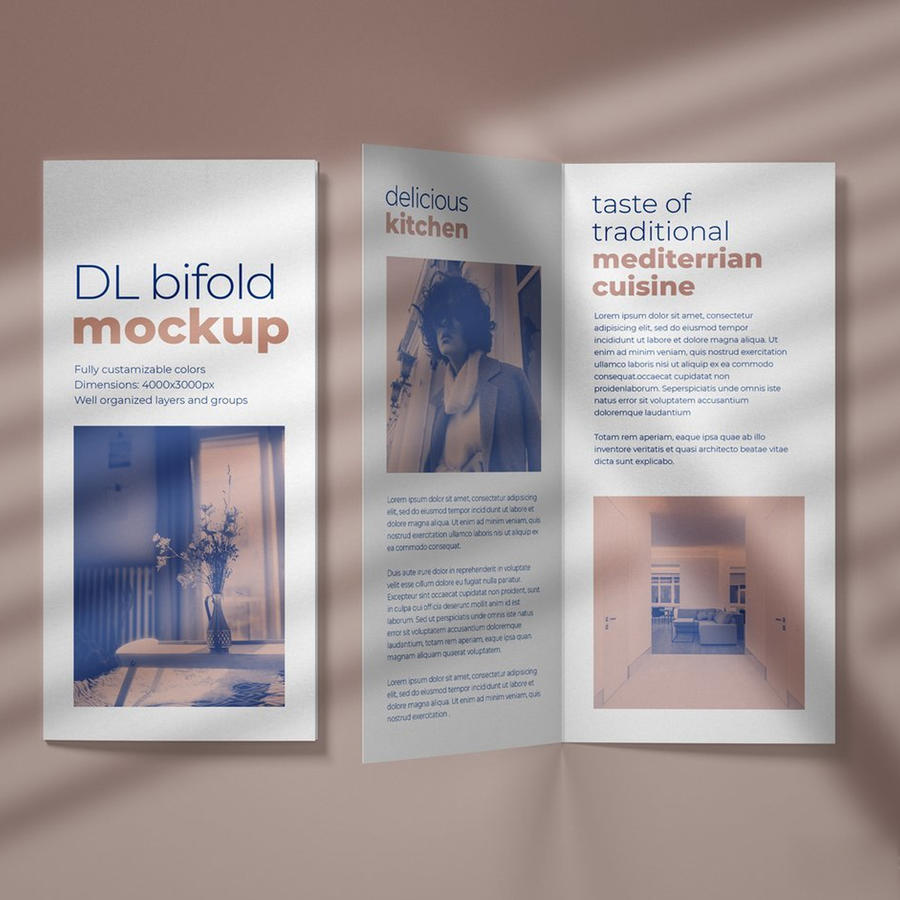 双折页设计样机psd模板