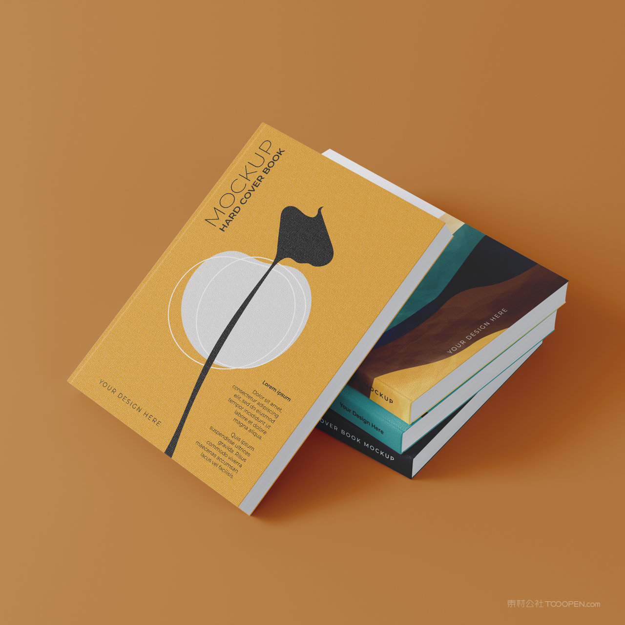 精装画册书本封面设计样机