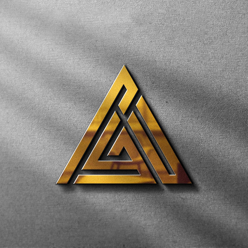 灰色前面上立体金色金属质感logo样机