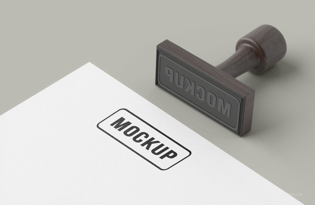 木制印章logo贴图样机