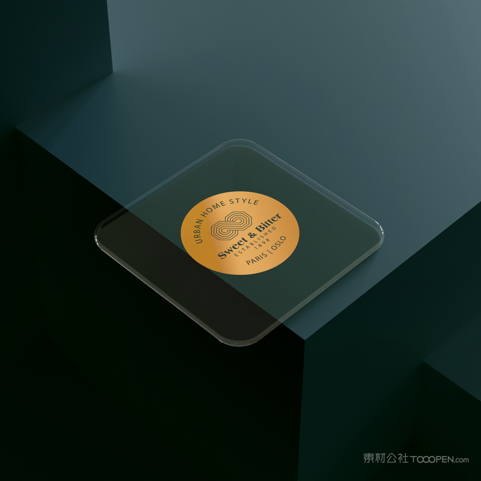 透明亚克力玻璃徽标贴图样机